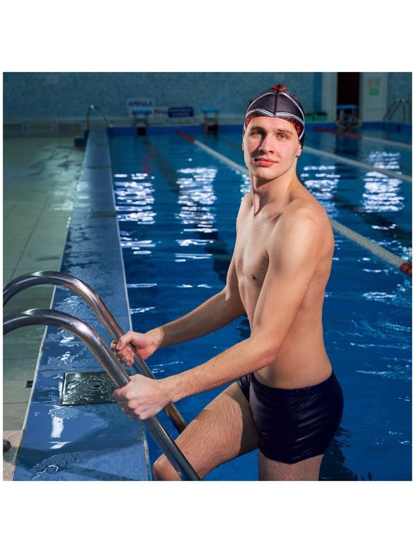 Шапочка для плавания взрослая ONLYTOP, тканевая, обхват 54-60 см