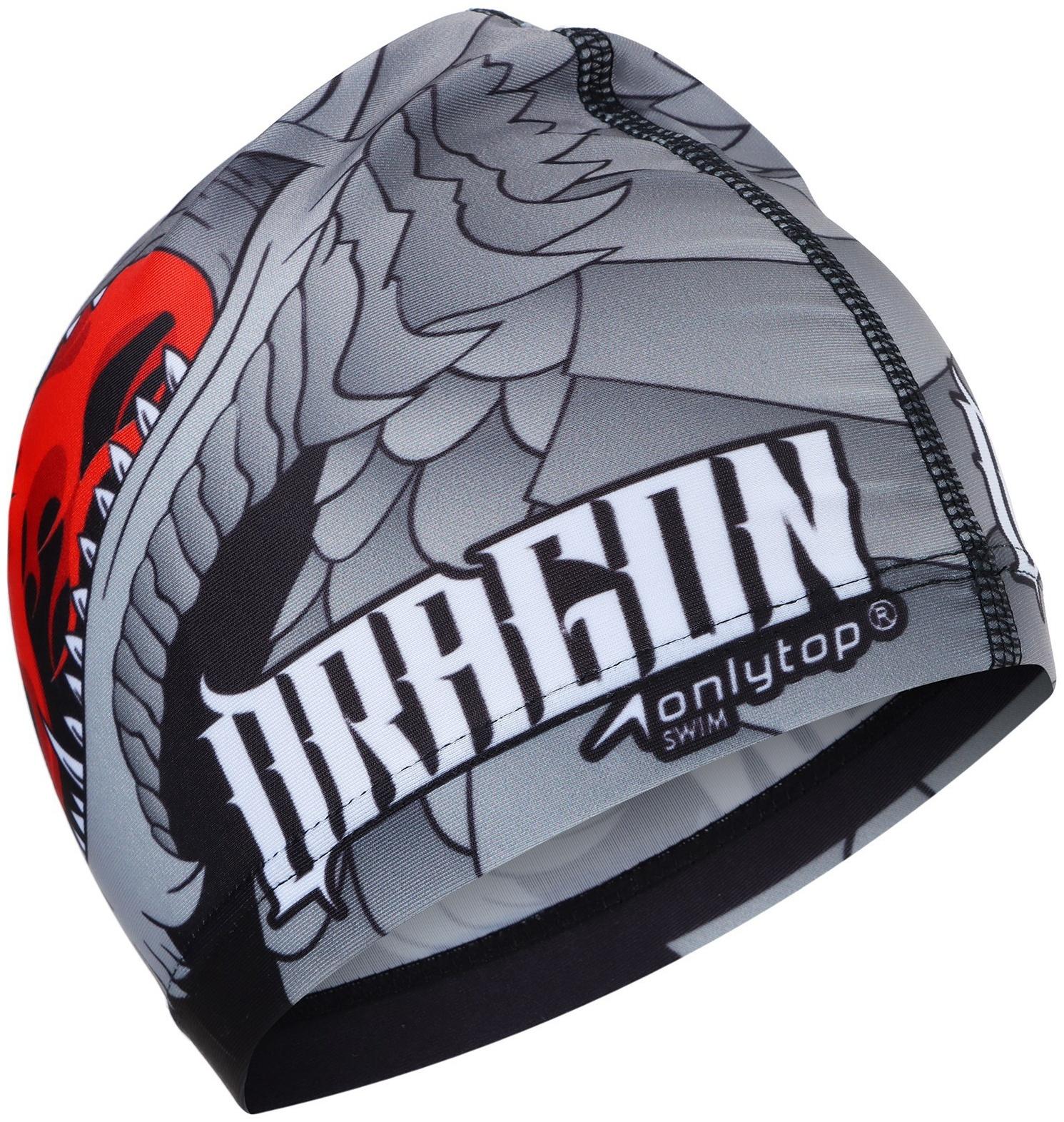 Шапочка для плавания взрослая ONLYTOP, тканевая, обхват 54-60 см