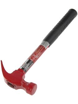 Молоток-гвоздодер ЛОМ, металлическая обрезиненная рукоятка, 225 г