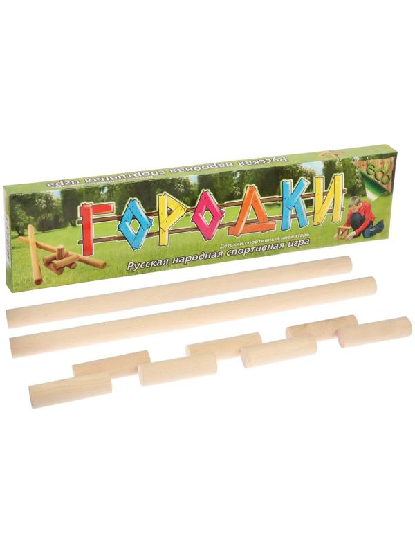 Игра «Городки», биты 2 шт. 49×2.5 см, городки 10 шт. 9×2.5 см