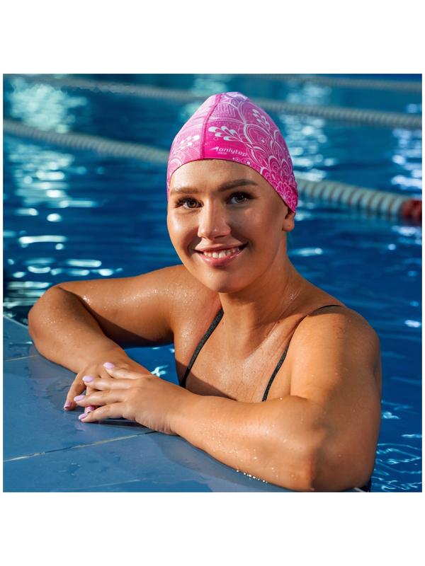 Шапочка для плавания взрослая ONLYTOP Swim, тканевая, обхват 54-60 см