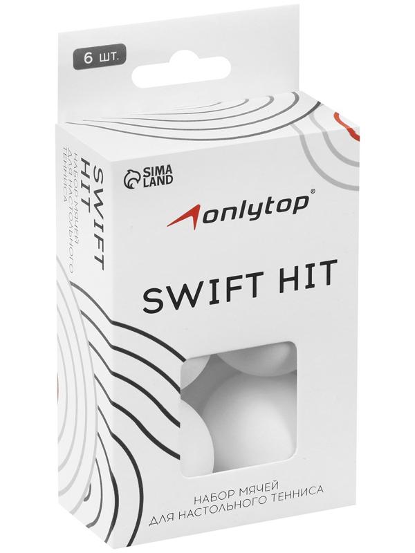 Мяч для настольного тенниса, набор 6 шт., PP, цвет белый