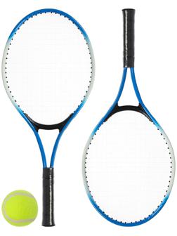 Ракетки для большого тенниса ONLYTOP, детские, с мячом, набор 2 шт., цвет синий