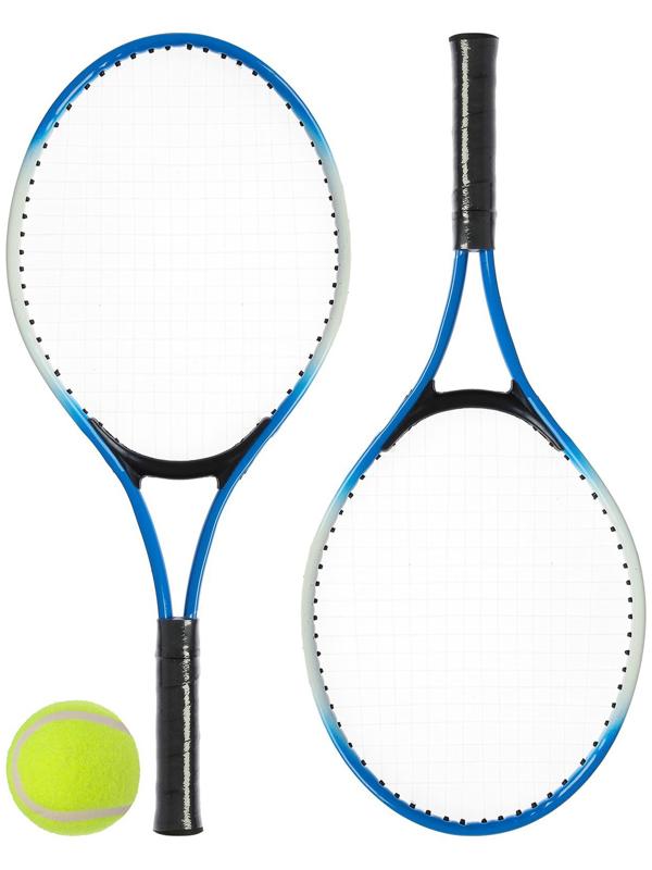 Ракетки для большого тенниса ONLYTOP, детские, с мячом, набор 2 шт., цвет синий