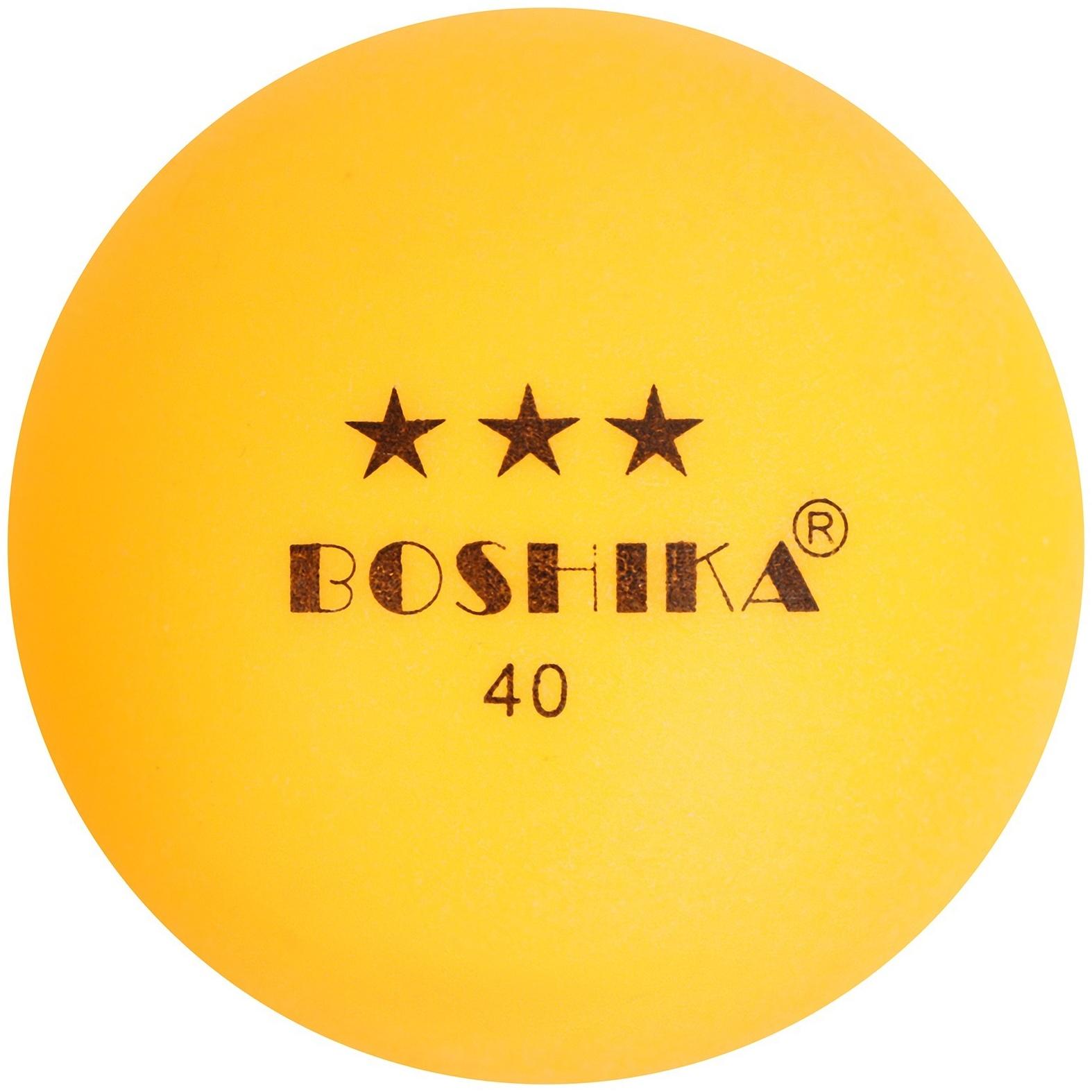 Мяч для настольного тенниса BOSHIKA 3***, набор 3 шт., PP, цвет оранжевый