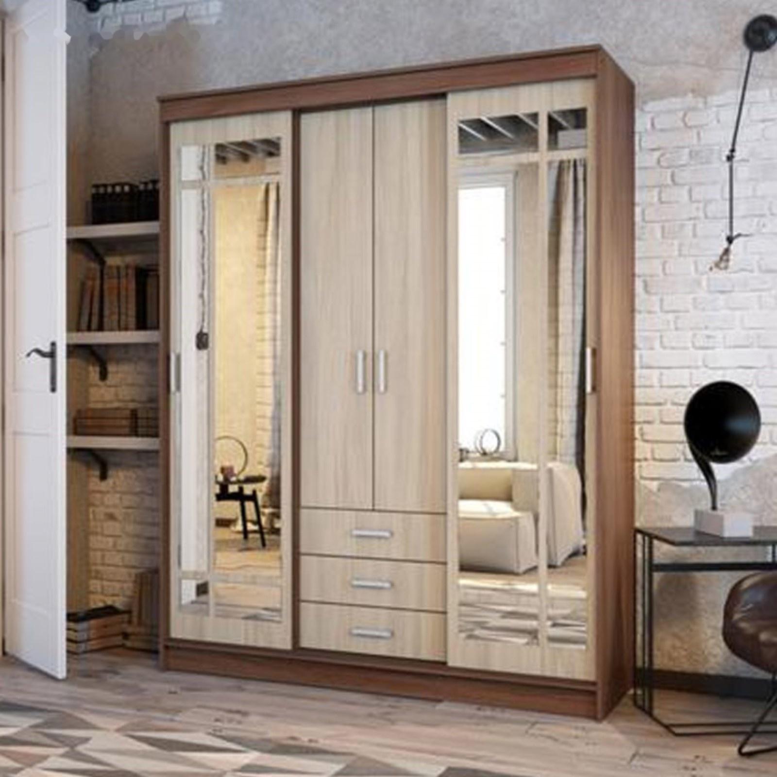 Шкаф-купе «Лорд», 1700×580×2200 мм, ясень шимо светлый/темный