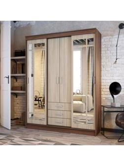 Шкаф-купе «Лорд», 1700×580×2200 мм, ясень шимо светлый/темный