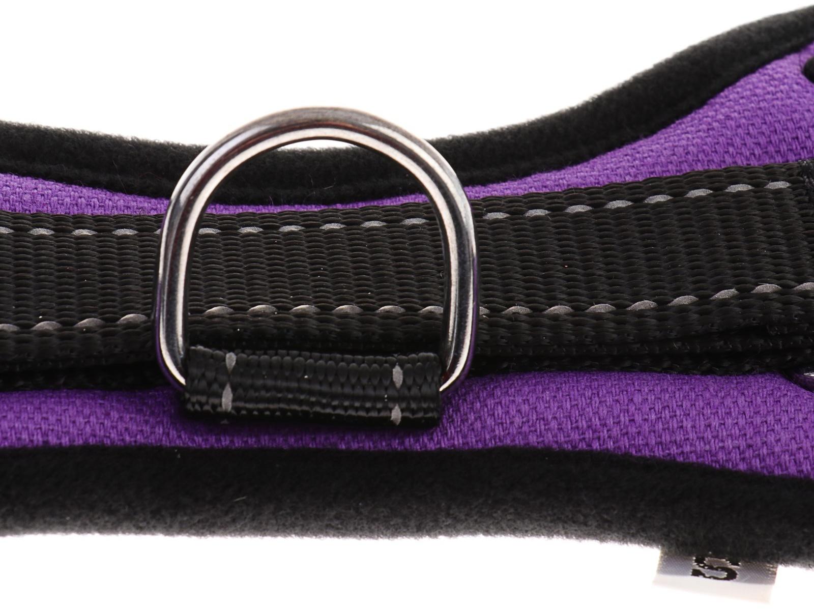 Шлейка К7 мягкая светоотражающая, размер S, ОГ 44-55 см, вес 5-9 кг, фиолетовая