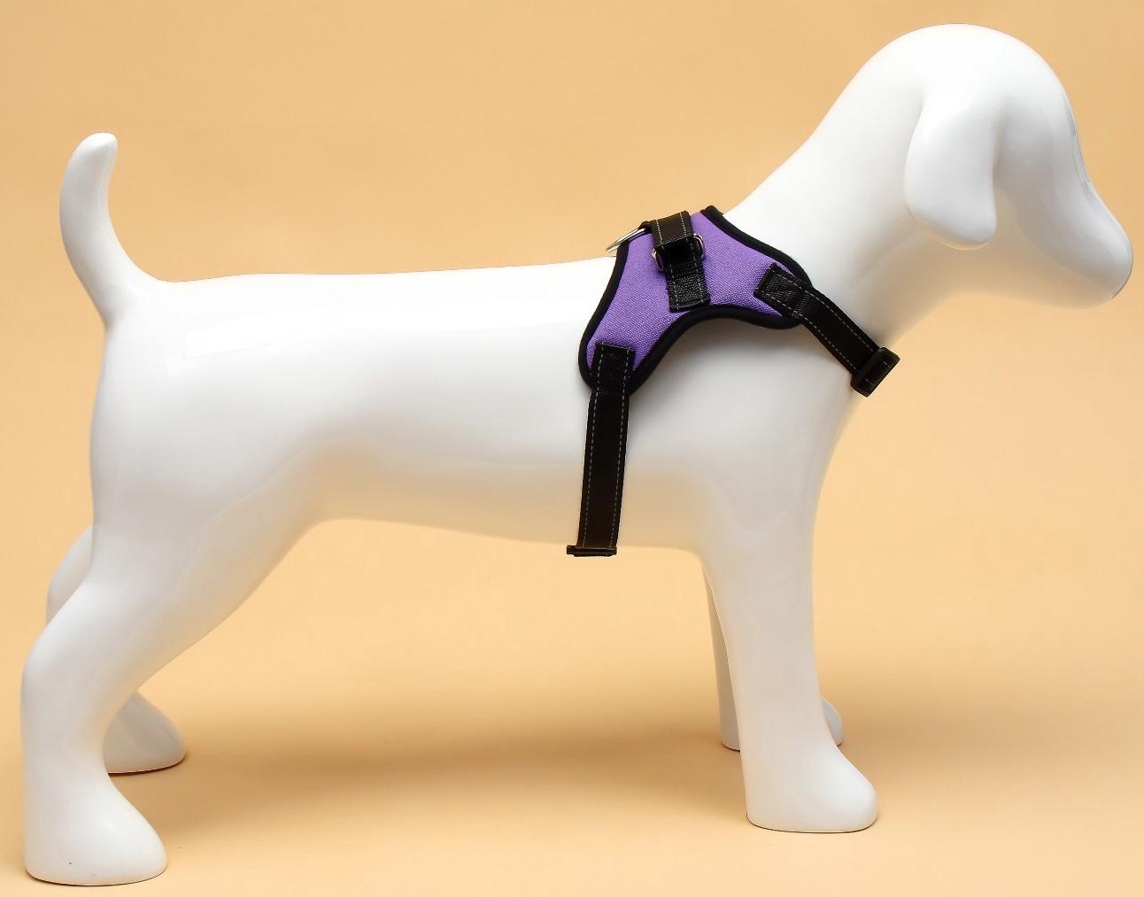 Шлейка К7 мягкая светоотражающая, размер S, ОГ 44-55 см, вес 5-9 кг, фиолетовая