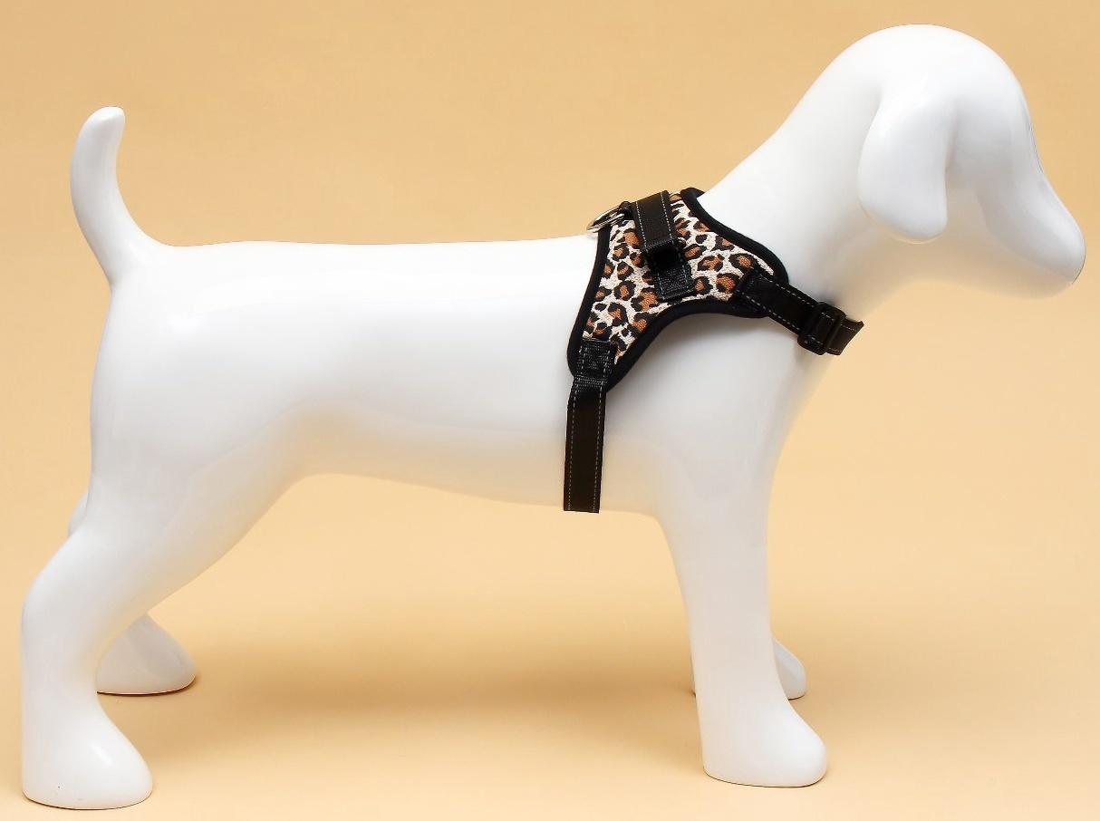 Шлейка К7 мягкая светоотражающая, размер М, ОГ 52-66 см, вес 9,5-17,5 кг, леопард