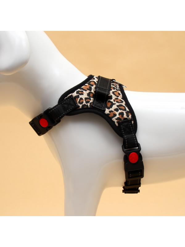 Шлейка К7 мягкая светоотражающая, размер М, ОГ 52-66 см, вес 9,5-17,5 кг, леопард