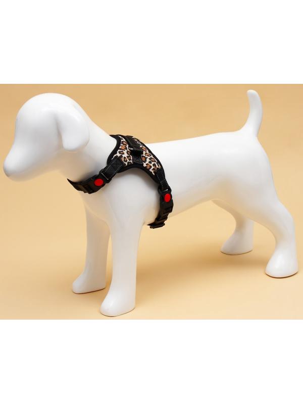 Шлейка К7 мягкая светоотражающая, размер М, ОГ 52-66 см, вес 9,5-17,5 кг, леопард