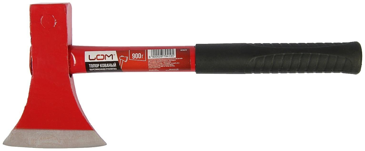 Топор столярный ЛОМ, металлическая обрезиненная рукоятка, 900 г