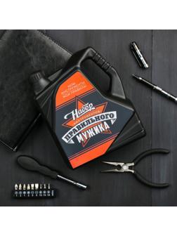 Набор инструментов в канистре «Правильного мужика», 21 в 1