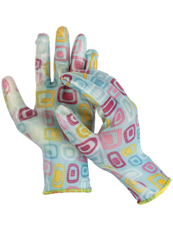 Перчатки нейлоновые, с нитриловым полуобливом, размер 9, цвет МИКС, Greengo