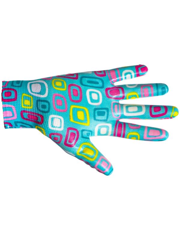 Перчатки нейлоновые, с нитриловым полуобливом, размер 9, цвет МИКС, Greengo