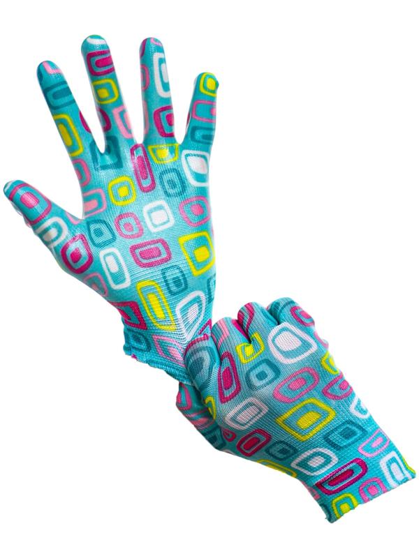 Перчатки нейлоновые, с нитриловым полуобливом, размер 9, цвет МИКС, Greengo