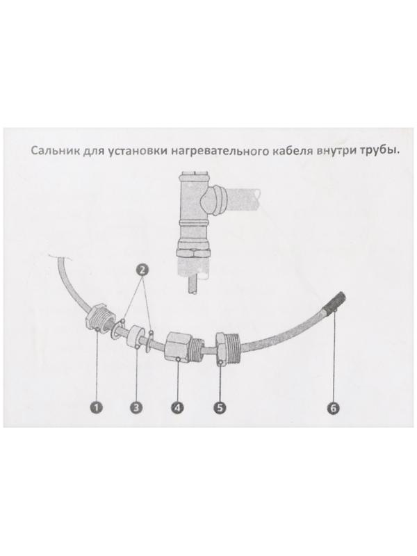 Сальник для ввода греющего кабеля в трубу, 1/2