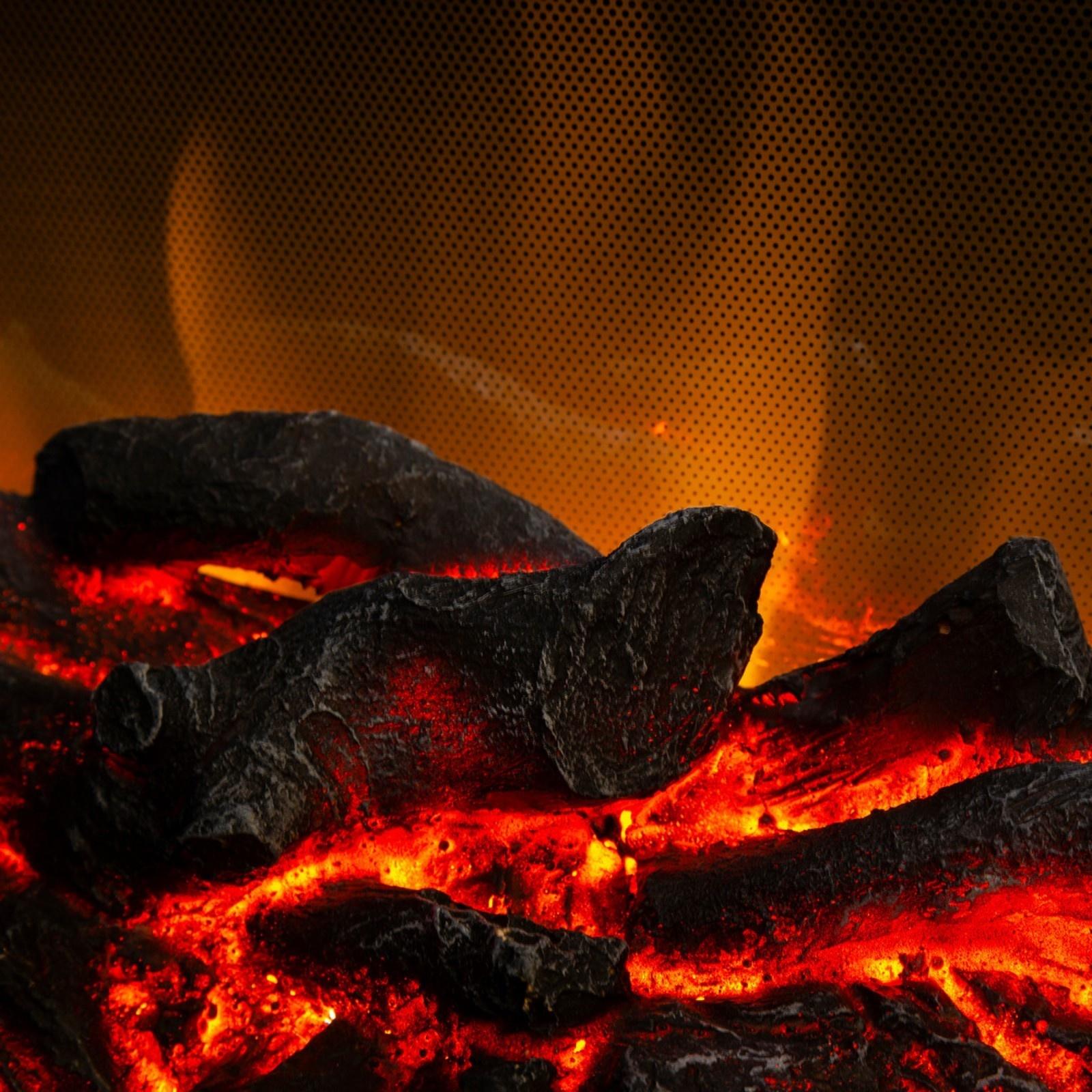 Электроочаг Fobos Lux Black, 1500 Вт, 2 режима обогрева, муляж сгоревших дров