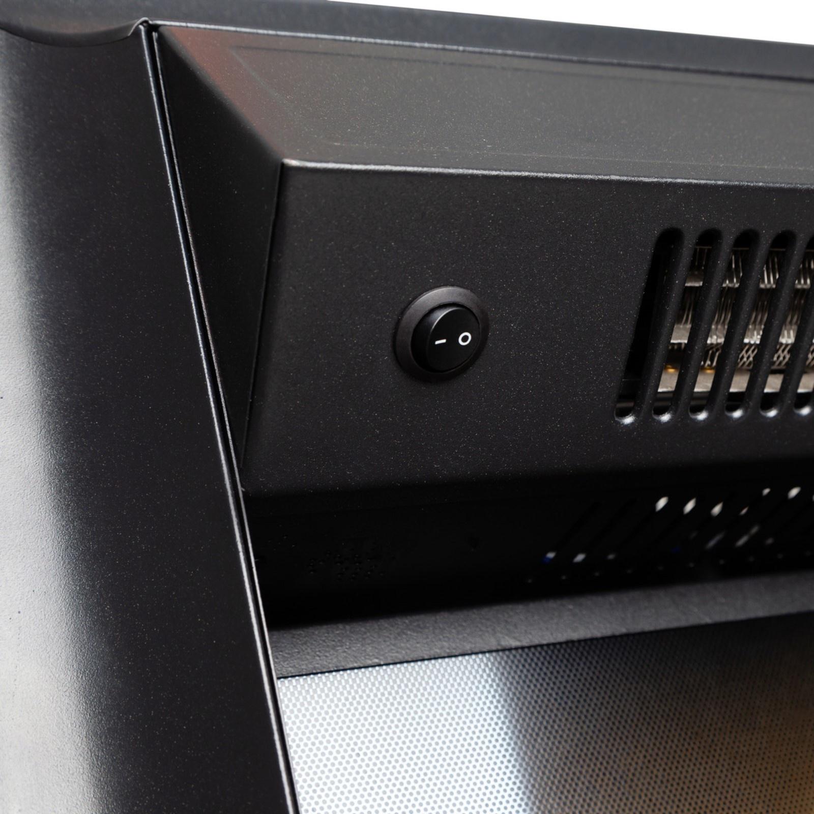 Электроочаг Fobos Lux Black, 1500 Вт, 2 режима обогрева, муляж сгоревших дров