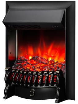 Электроочаг Fobos Lux Black, 1500 Вт, 2 режима обогрева, муляж сгоревших дров