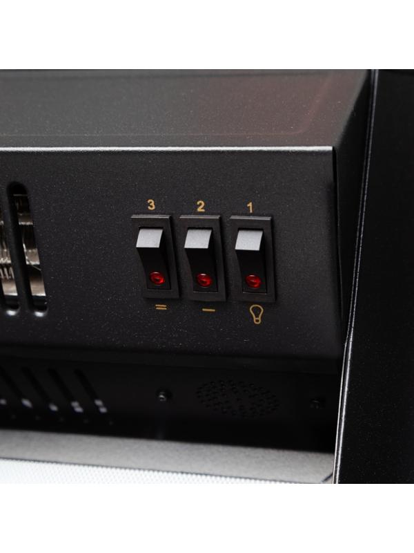 Электроочаг Fobos Lux Black, 1500 Вт, 2 режима обогрева, муляж сгоревших дров