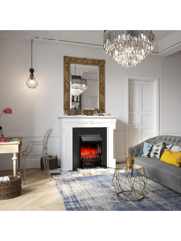 Электроочаг Fobos Lux Black, 1500 Вт, 2 режима обогрева, муляж сгоревших дров