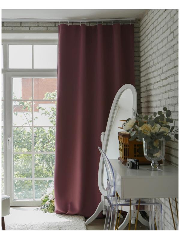 Штора портьерная «Этель» 270×300 см, блэкаут, цвет фиолетовый, пл. 210 г/м², 100% п/э