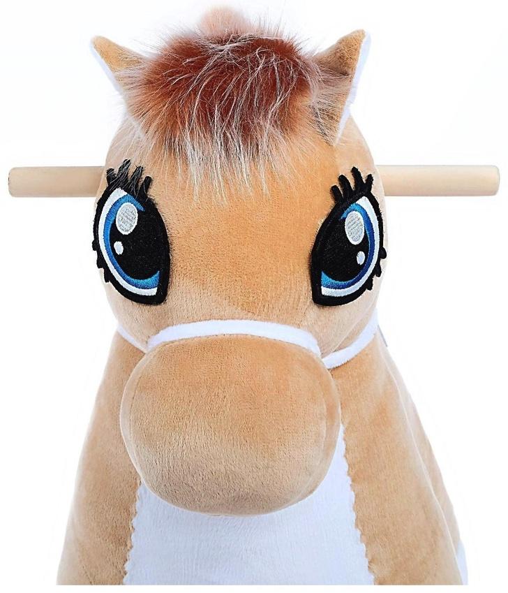 Качалка «Лошадка: Звёздочка», музыкальная, цвет бежевый, цвет звёзд МИКС