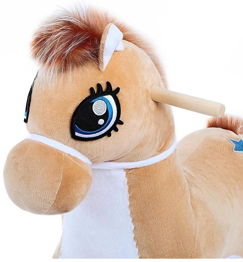 Качалка «Лошадка: Звёздочка», музыкальная, цвет бежевый, цвет звёзд МИКС