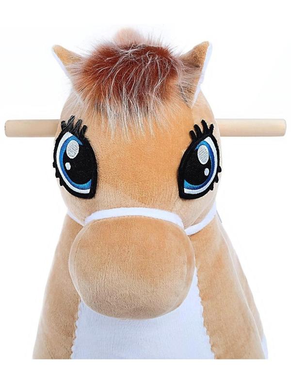 Качалка «Лошадка: Звёздочка», музыкальная, цвет бежевый, цвет звёзд МИКС