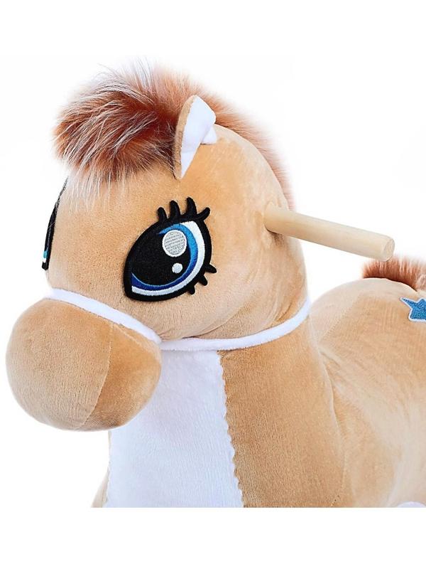 Качалка «Лошадка: Звёздочка», музыкальная, цвет бежевый, цвет звёзд МИКС