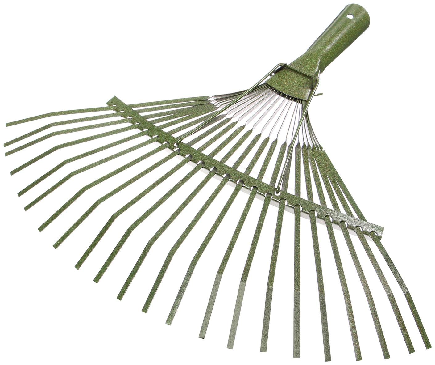 Грабли веерные, пластинчатые, 22 зубца, тулейка 30 мм, металлические, без черенка