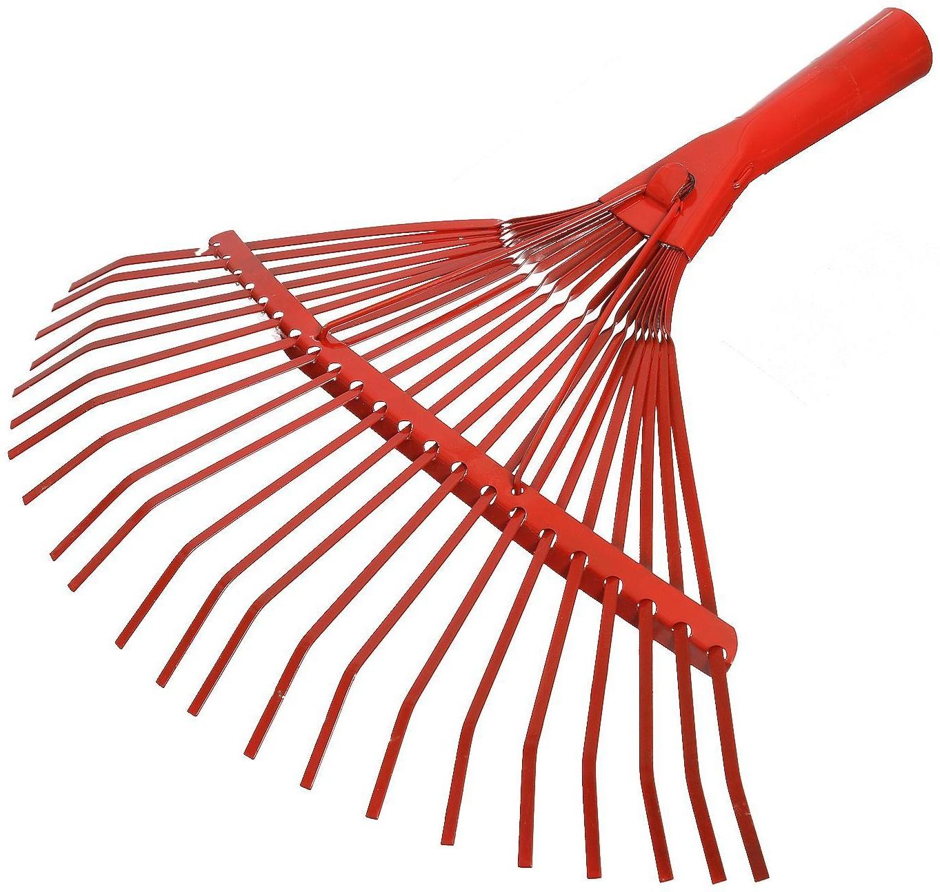 Грабли веерные, пластинчатые, 22 зубца, тулейка 30 мм, металлические, без черенка