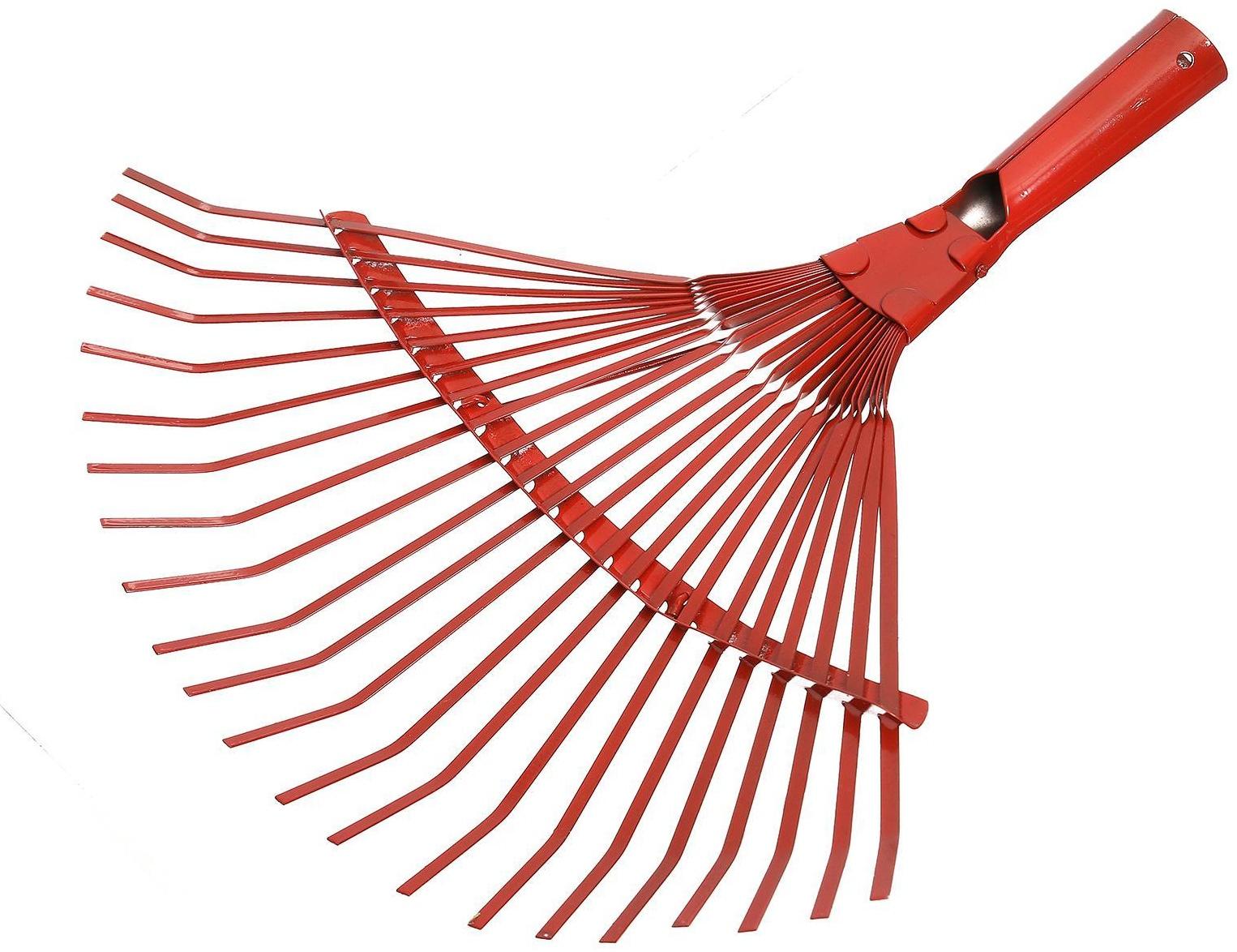 Грабли веерные, пластинчатые, 22 зубца, тулейка 30 мм, металлические, без черенка