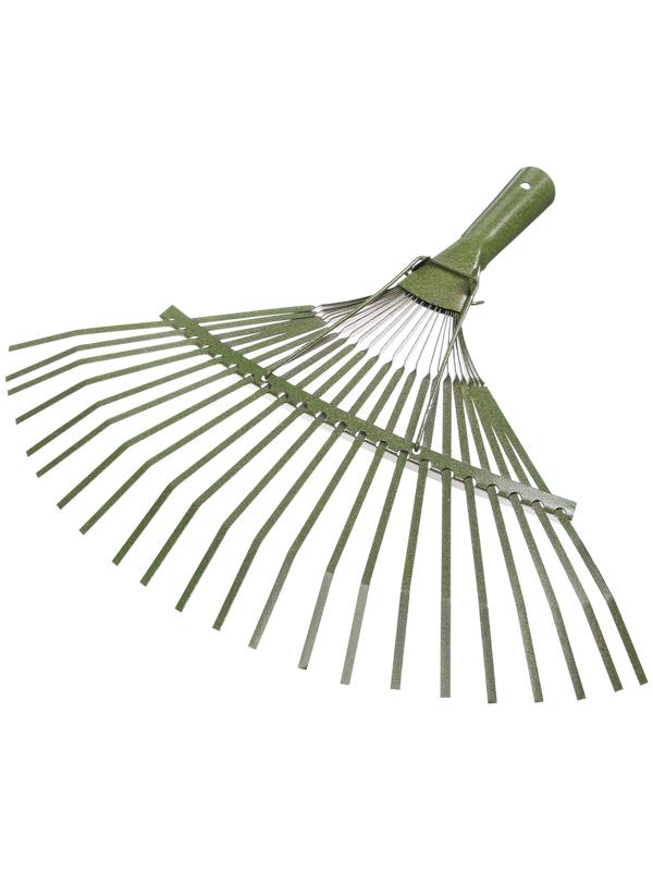 Грабли веерные, пластинчатые, 22 зубца, тулейка 30 мм, металлические, без черенка