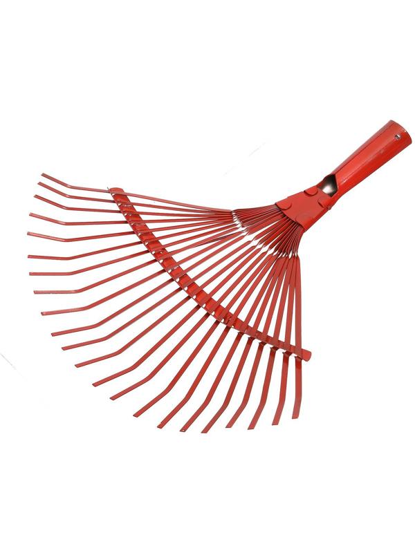 Грабли веерные, пластинчатые, 22 зубца, тулейка 30 мм, металлические, без черенка