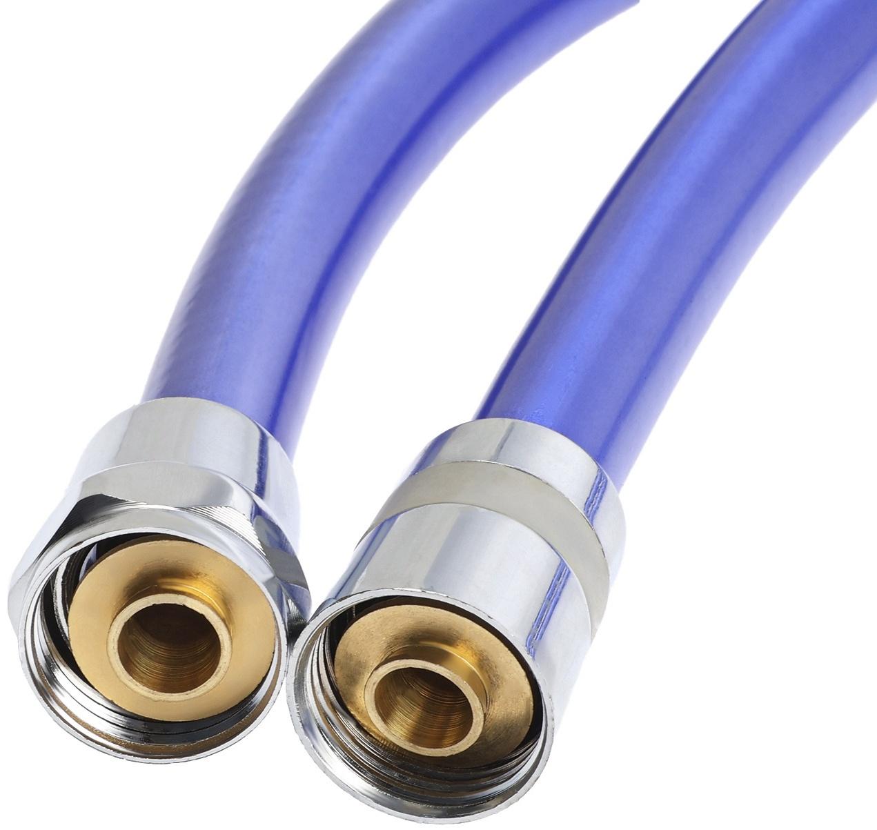 Душевой шланг ZEIN Z15PB, 150 см, антиперекручивание, латунные гайки, фиолетовый