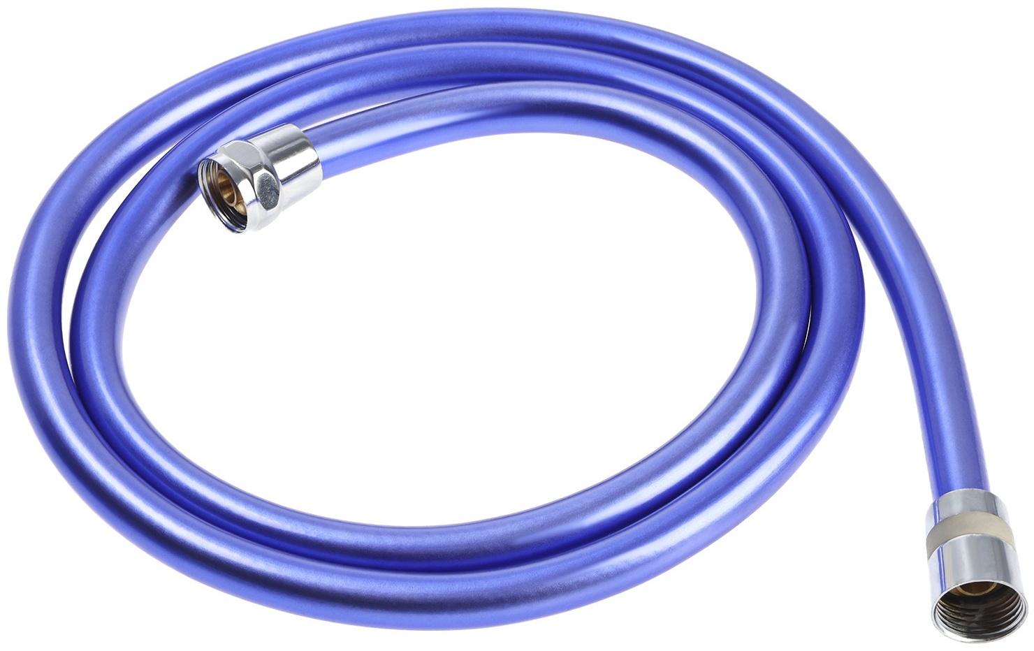 Душевой шланг ZEIN Z15PB, 150 см, антиперекручивание, латунные гайки, фиолетовый