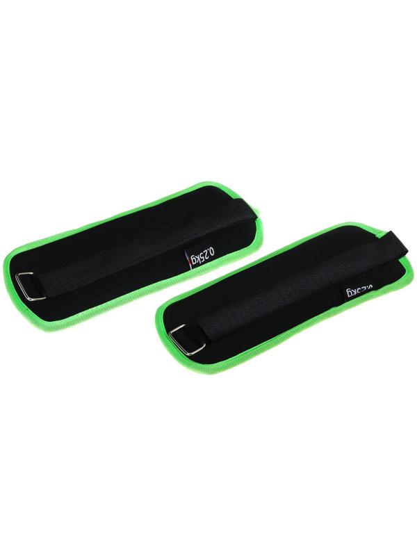 Утяжелители неопреновые ONLYTOP, 2 шт. х 0,25 кг, цвет чёрный/салатовый