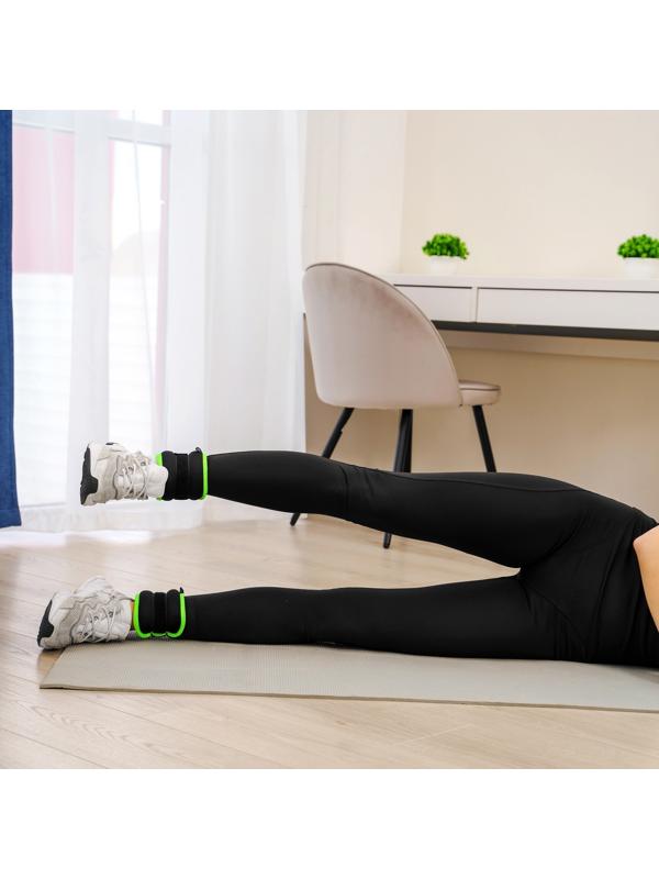 Утяжелители неопреновые ONLYTOP, 2 шт. х 0,25 кг, цвет чёрный/салатовый