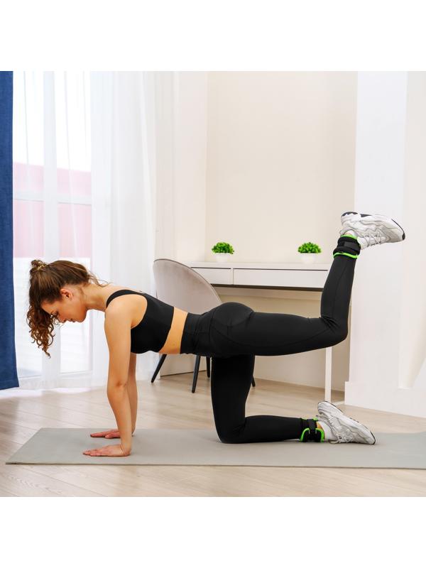 Утяжелители неопреновые ONLYTOP, 2 шт. х 0,25 кг, цвет чёрный/салатовый