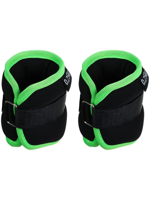 Утяжелители неопреновые ONLYTOP, 2 шт. х 0,25 кг, цвет чёрный/салатовый