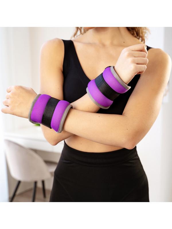 Утяжелители неопреновые ONLYTOP, 2 шт. х 1 кг, цвет фиолетовый