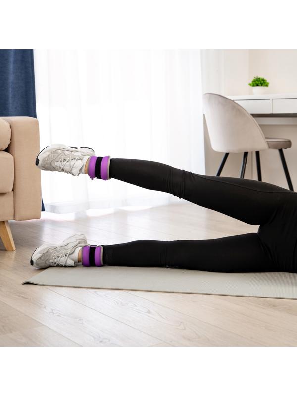 Утяжелители неопреновые ONLYTOP, 2 шт. х 1 кг, цвет фиолетовый