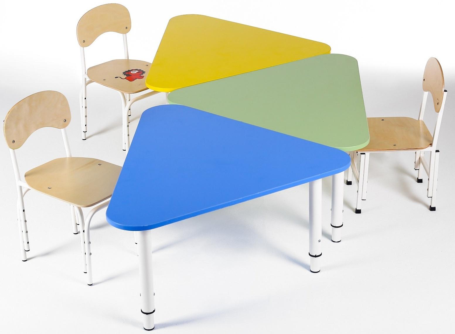 Стол Треугольник растущий гр.0-3 на металлокаркасе, Синий