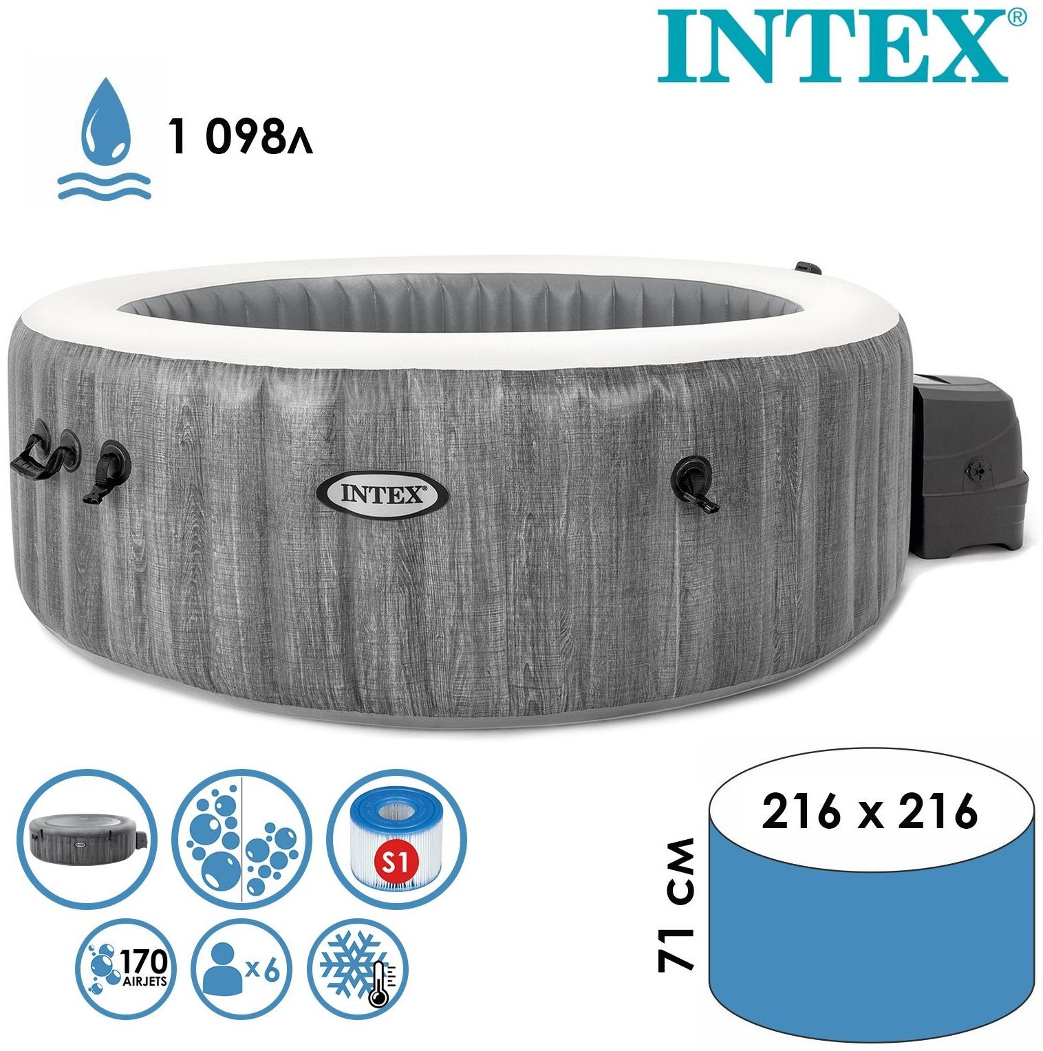 SPA бассейн GREYWOOD DELUXE, 216 х 71 см, 220-240V, от 6 лет, 28442 INTEX
