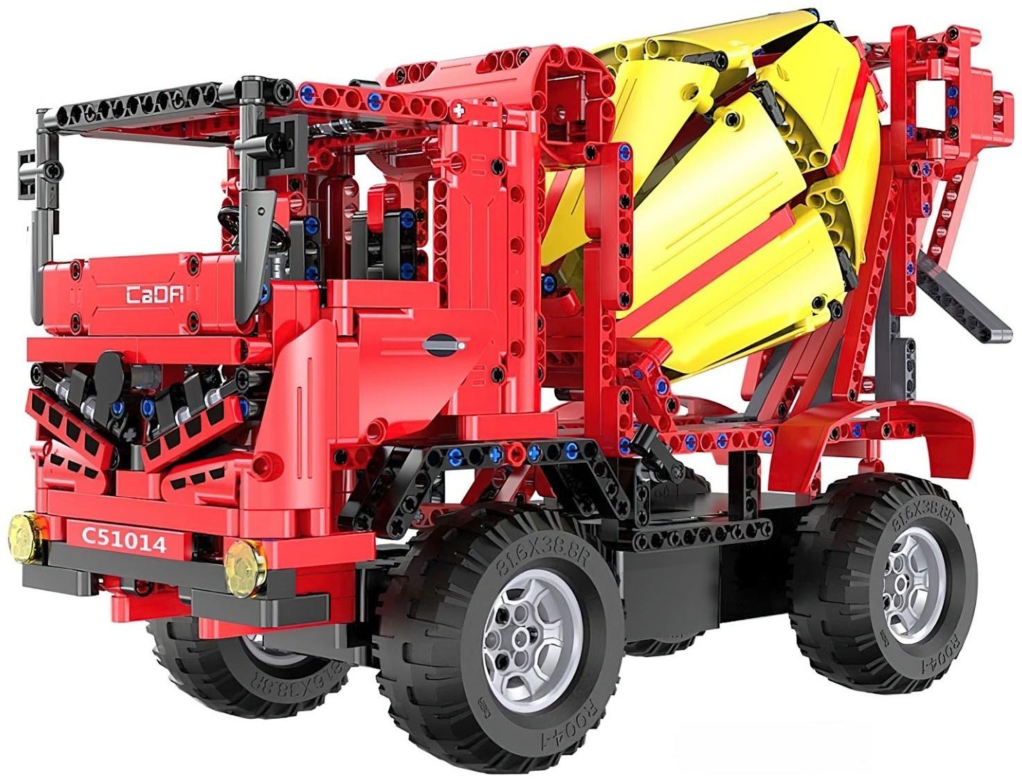 Конструктор радиоуправляемый «Грузовик бетономешалка», 2 в 1, с аккумулятором, 814 деталей