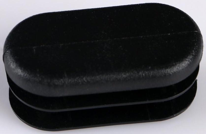 Заглушка внутренняя, овальная, 20×40 мм, черная