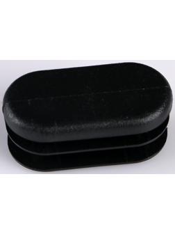 Заглушка внутренняя, овальная, 20×40 мм, черная